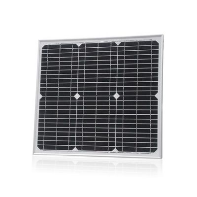 Bom preço. Modulo fotovoltaico solar de vidro rígido de 20W para carregamento de bateria DC 12V on-line