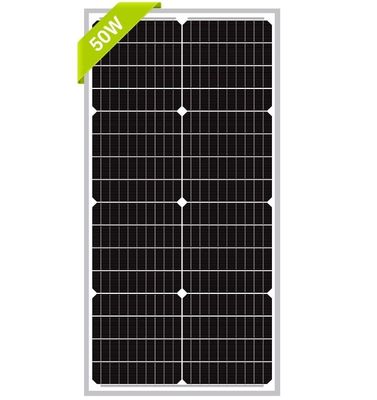 50W 12V painel solar monocristalino para carregamento de bateria sustentável de RV Camper SUV